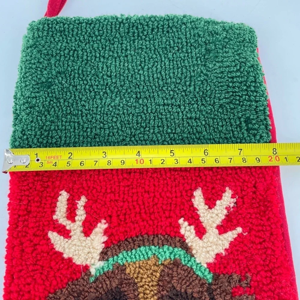 C&F Home Holiday‎ hooked wool Christmas stocking Boykin Spaniel reindeer antlers